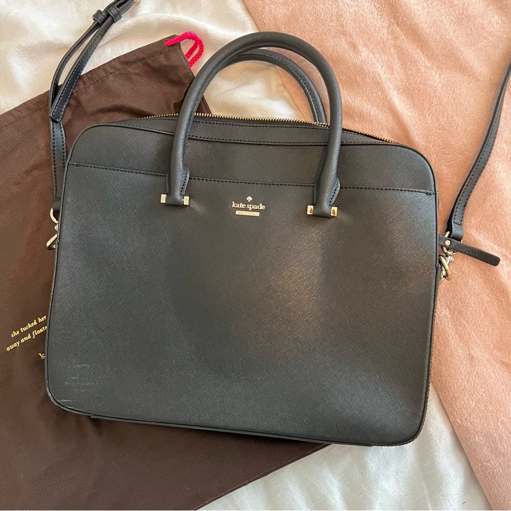 Black Leather Kate Spade Laptop Bag